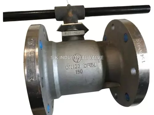 Single-Piece Flanged Ball Valve SS316 ANSI Class 150 Lever